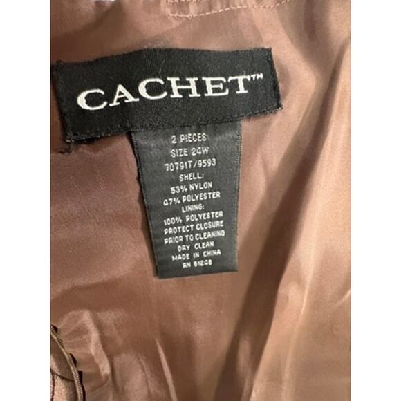 NWT! "CACHET" 2 PC Emb. Beaded Formal Dress SZ 24W Grandma Mother Of The Bride - Picture 14 of 16